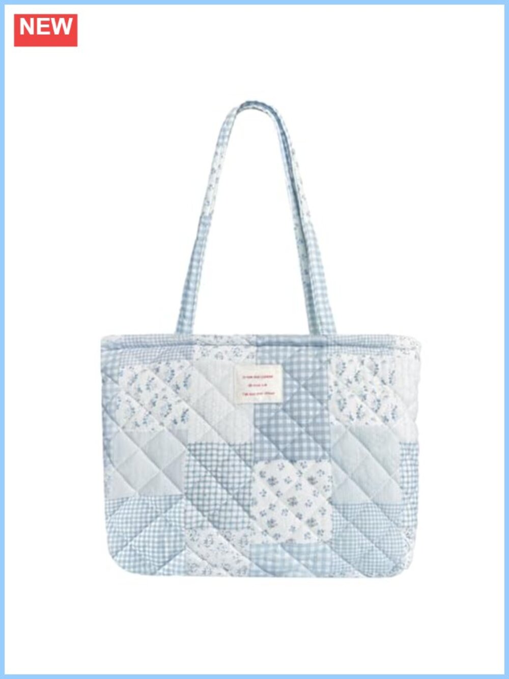 Floral Quilted Zipper Tote Small Shoulder Bag Women